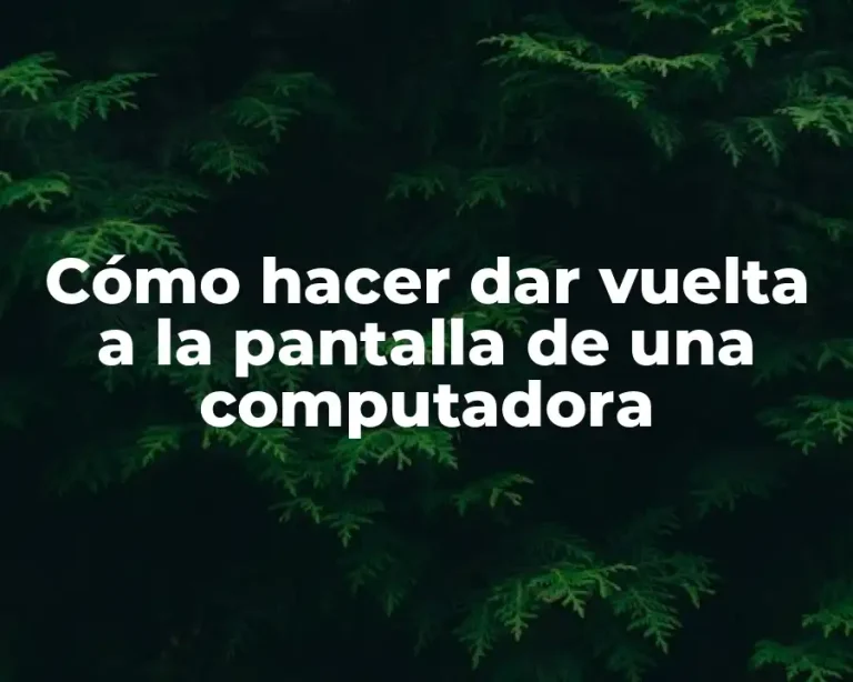 Cómo hacer dar vuelta a la pantalla de una computadora