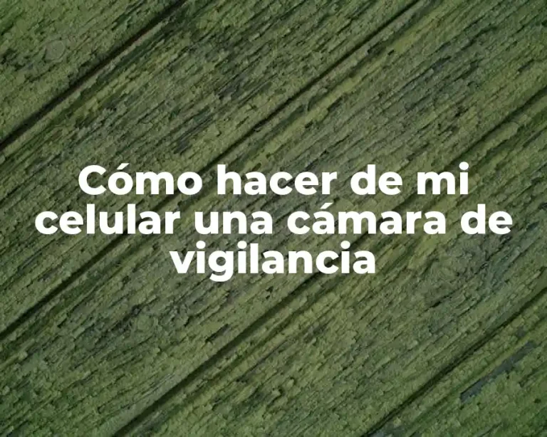Cómo hacer de mi celular una cámara de vigilancia