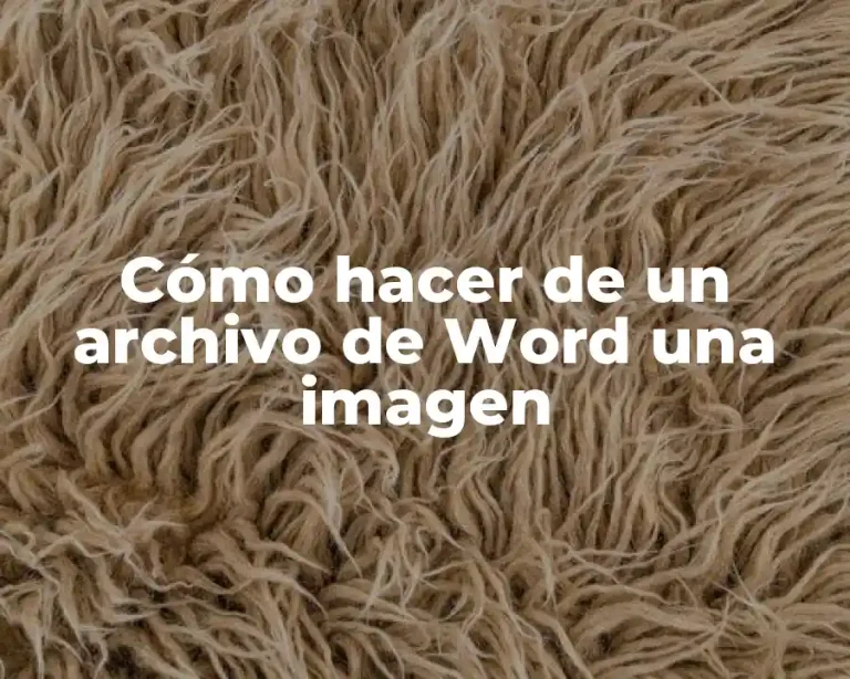Cómo hacer de un archivo de Word una imagen