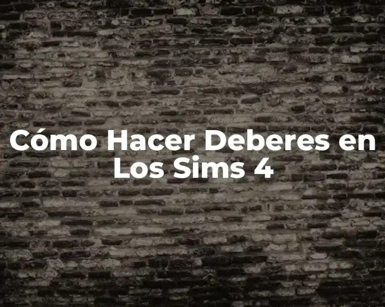 Cómo Hacer Deberes en Los Sims 4
