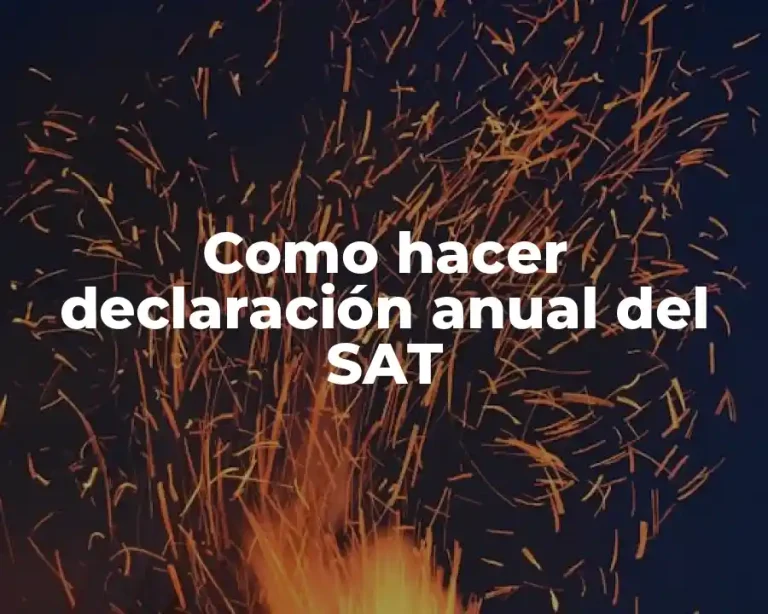 Como hacer declaración anual del SAT