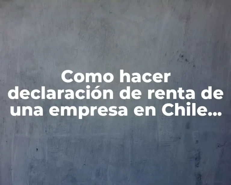 Como hacer declaración de renta de una empresa en Chile ejemplo