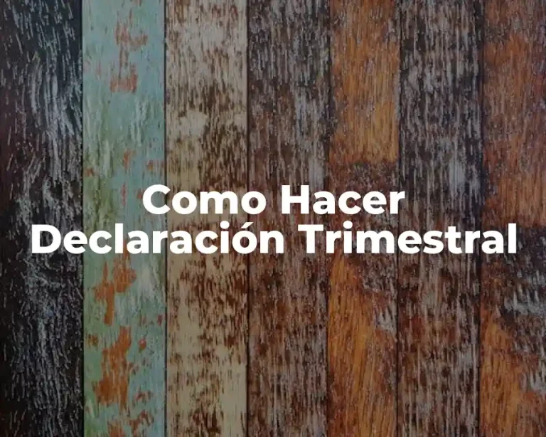 Como Hacer Declaración Trimestral