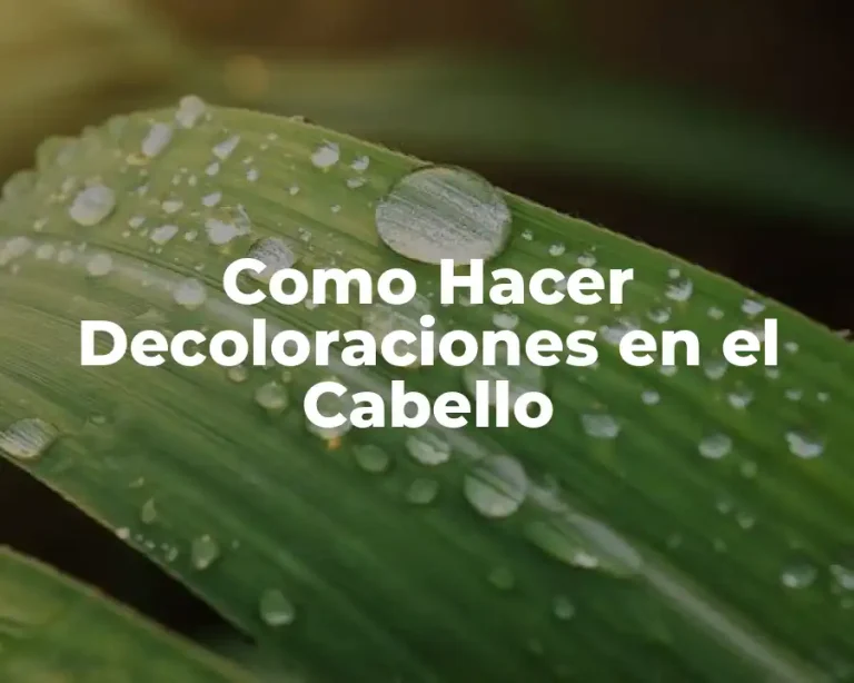 Como Hacer Decoloraciones en el Cabello