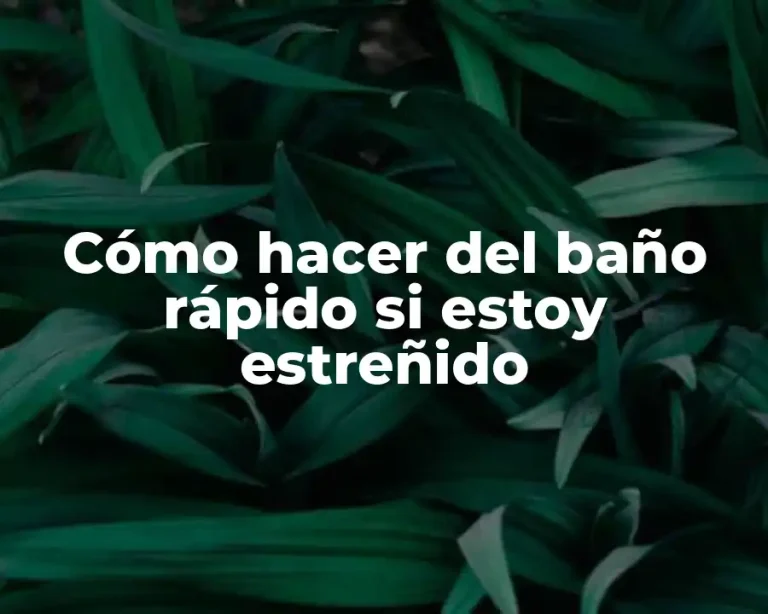 Cómo hacer del baño rápido si estoy estreñido