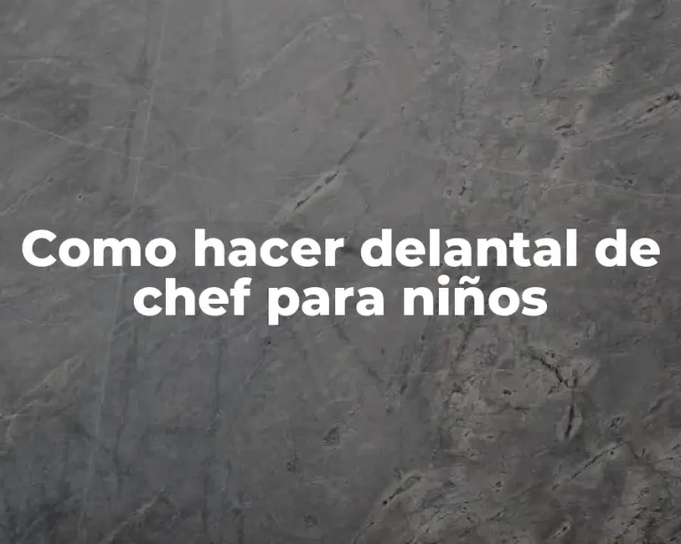 Como hacer delantal de chef para niños