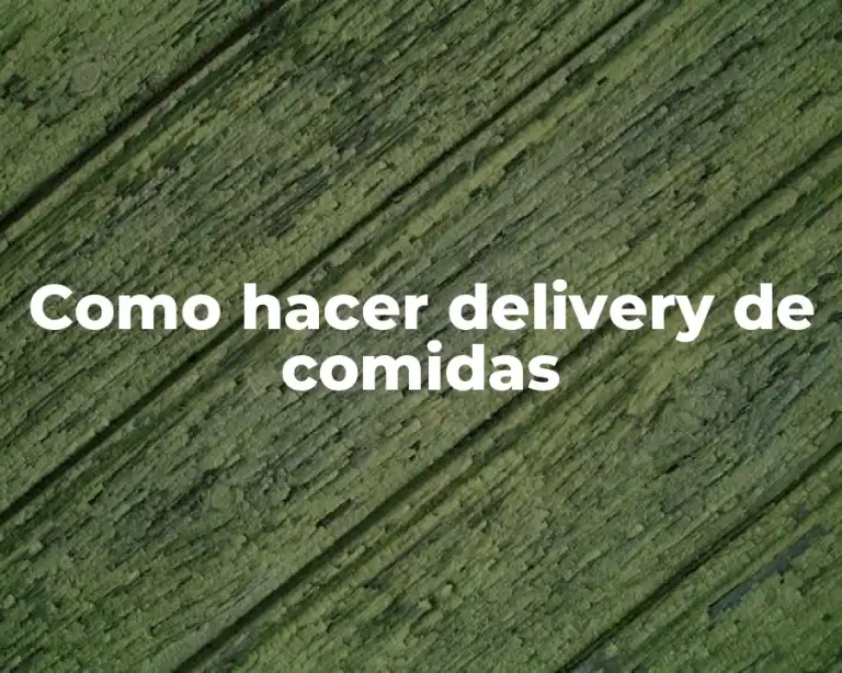 Como hacer delivery de comidas