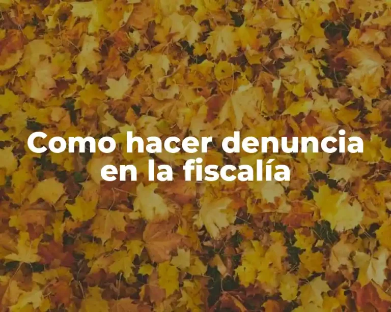 Como hacer denuncia en la fiscalía