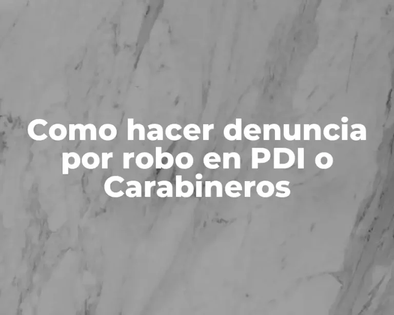 Como hacer denuncia por robo en PDI o Carabineros