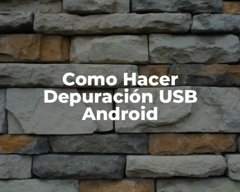Como Hacer Depuración USB Android