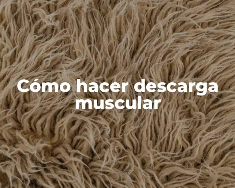 Cómo hacer descarga muscular