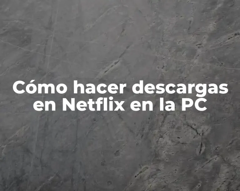 Cómo hacer descargas en Netflix en la PC
