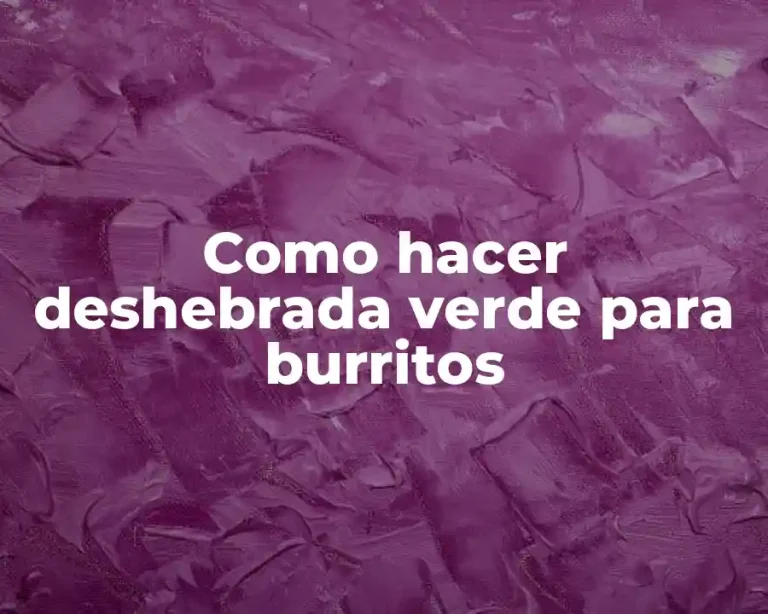 Como hacer deshebrada verde para burritos