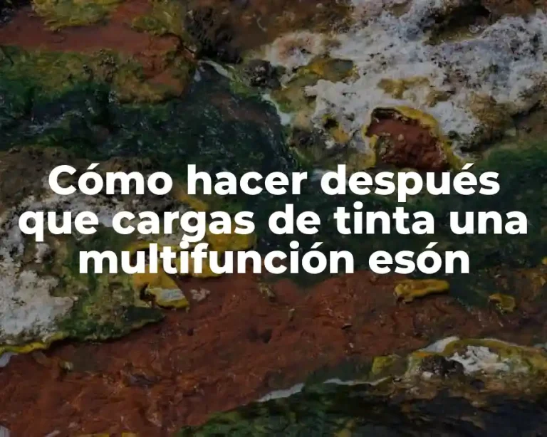 Cómo hacer después que cargas de tinta una multifunción esón