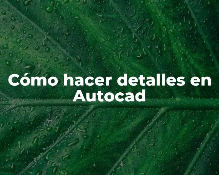 Cómo hacer detalles en Autocad