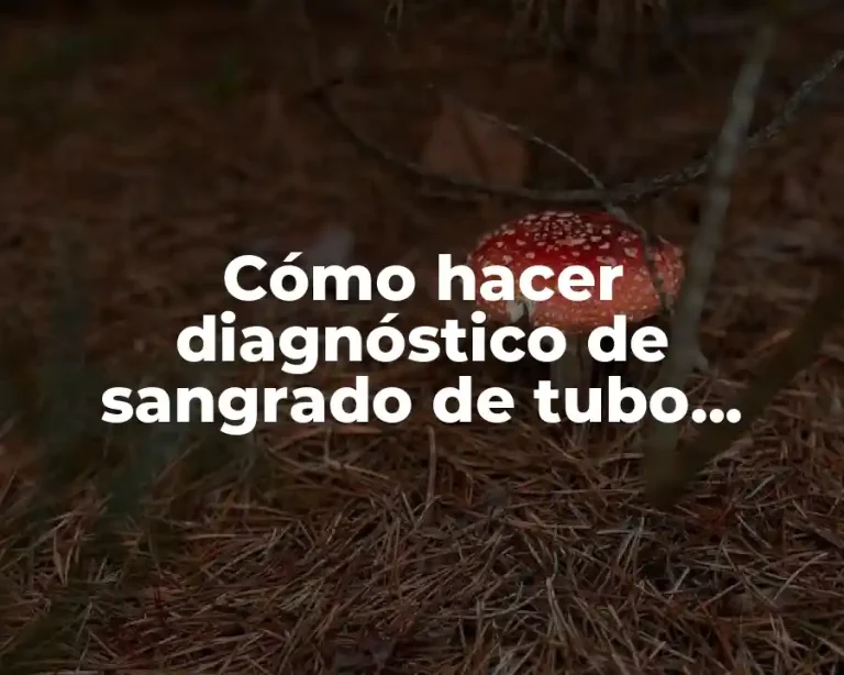 Cómo hacer diagnóstico de sangrado de tubo digestivo superior