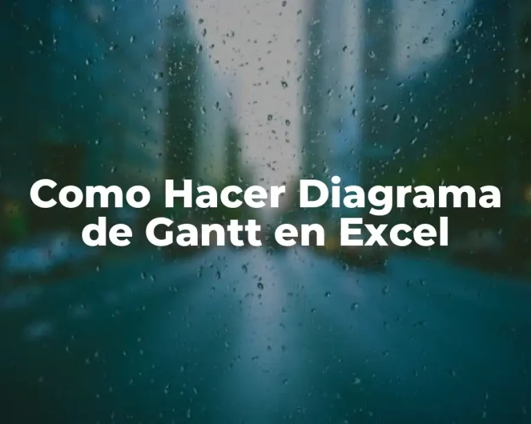 Como Hacer Diagrama de Gantt en Excel