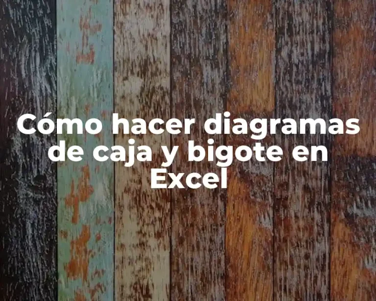 Cómo hacer diagramas de caja y bigote en Excel