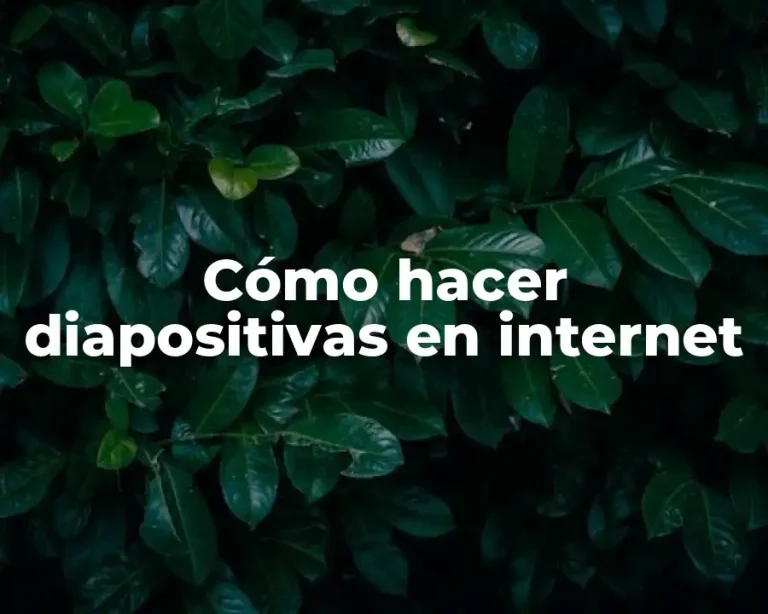 Cómo hacer diapositivas en internet