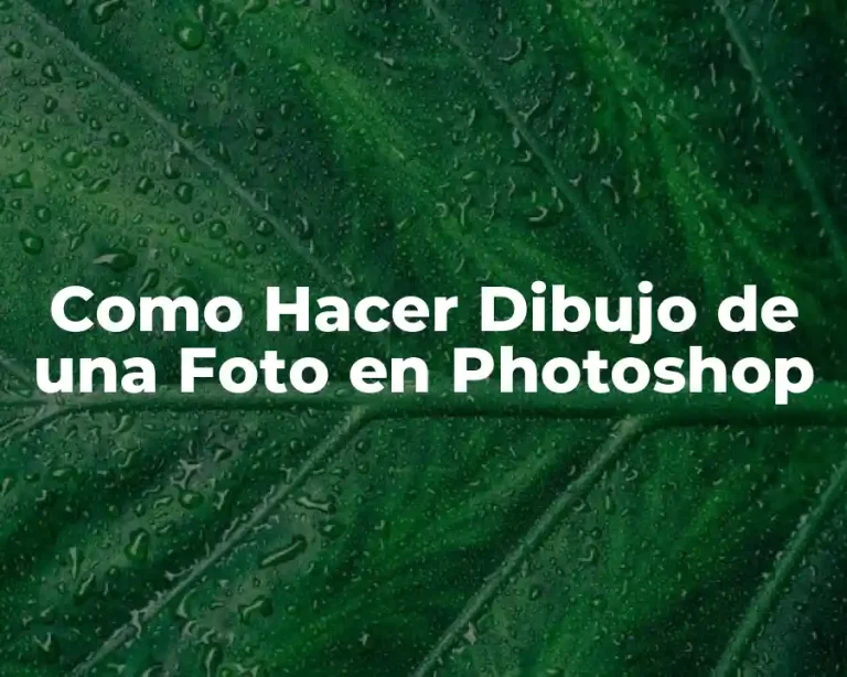 Como Hacer Dibujo de una Foto en Photoshop
