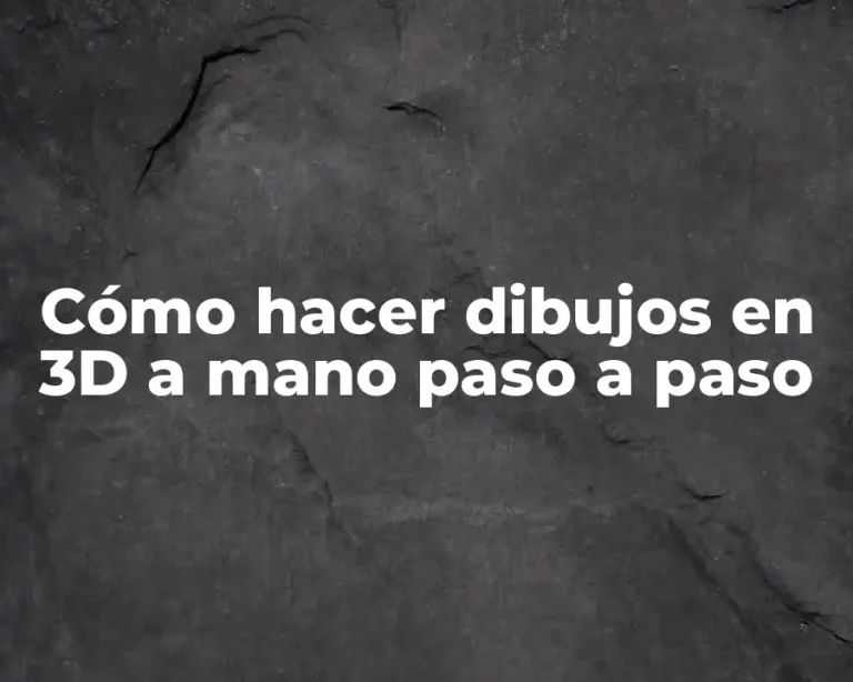 Cómo hacer dibujos en 3D a mano paso a paso