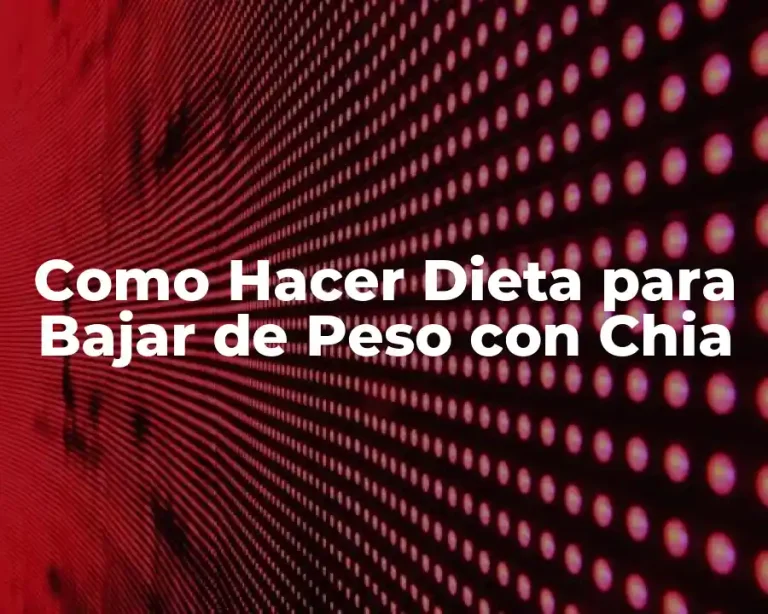 Como Hacer Dieta para Bajar de Peso con Chia