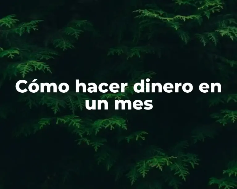 Cómo hacer dinero en un mes
