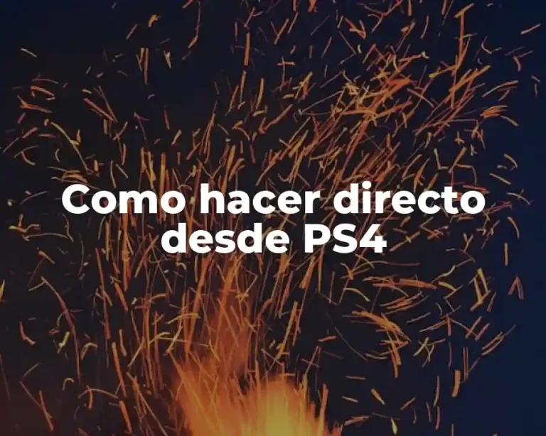 Como hacer directo desde PS4