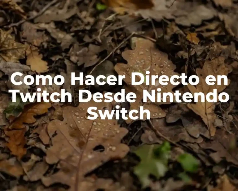 Como Hacer Directo en Twitch Desde Nintendo Switch