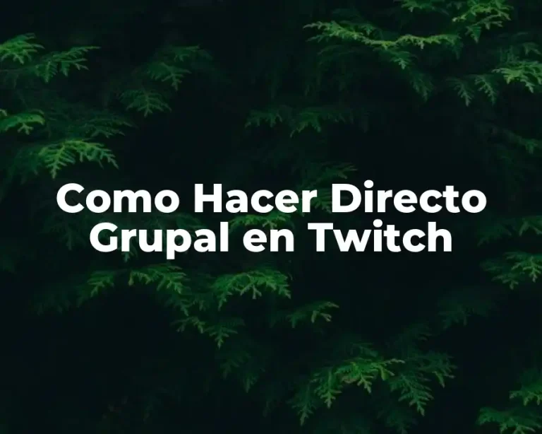 Como Hacer Directo Grupal en Twitch