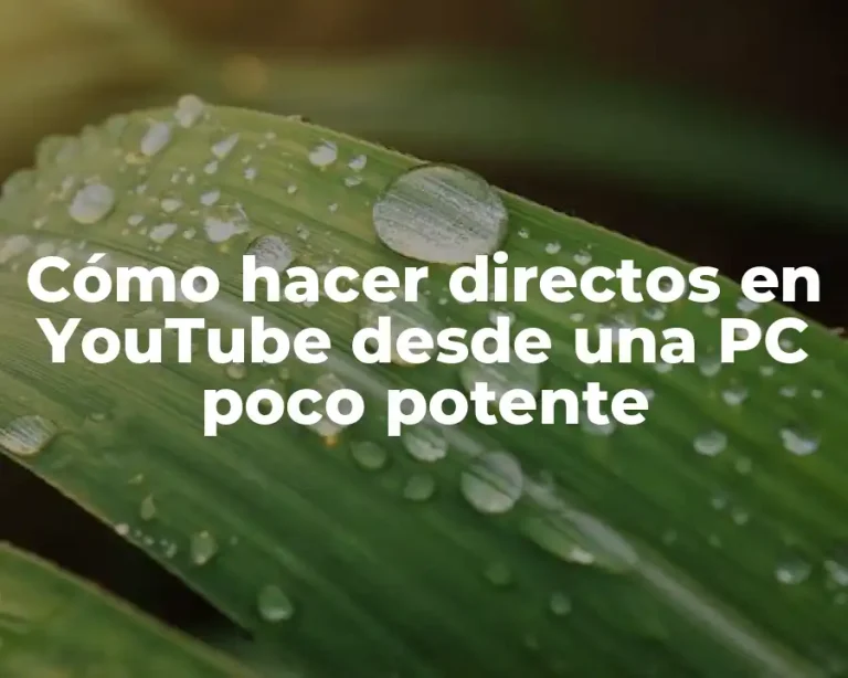 Cómo hacer directos en YouTube desde una PC poco potente