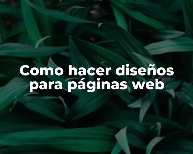 Como hacer diseños para páginas web