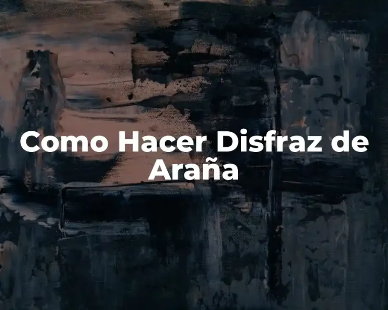 Como Hacer Disfraz de Araña