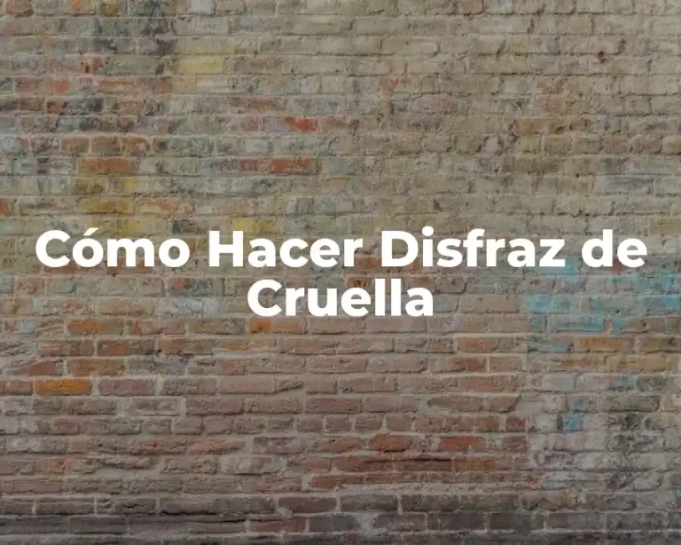 Cómo Hacer Disfraz de Cruella