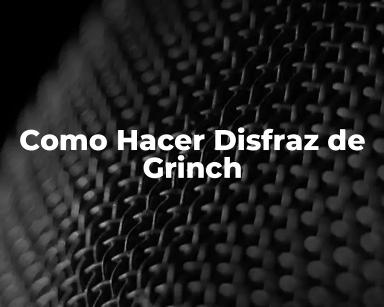 Como Hacer Disfraz de Grinch