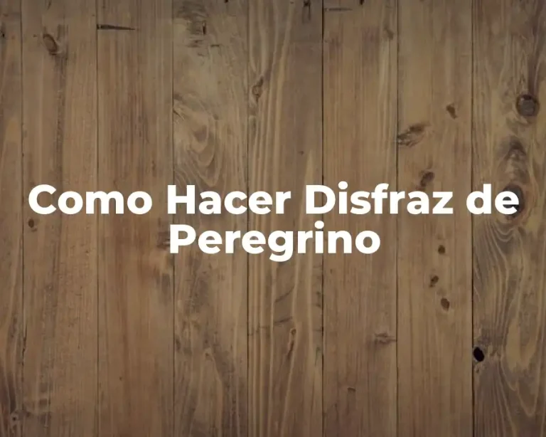 Como Hacer Disfraz de Peregrino