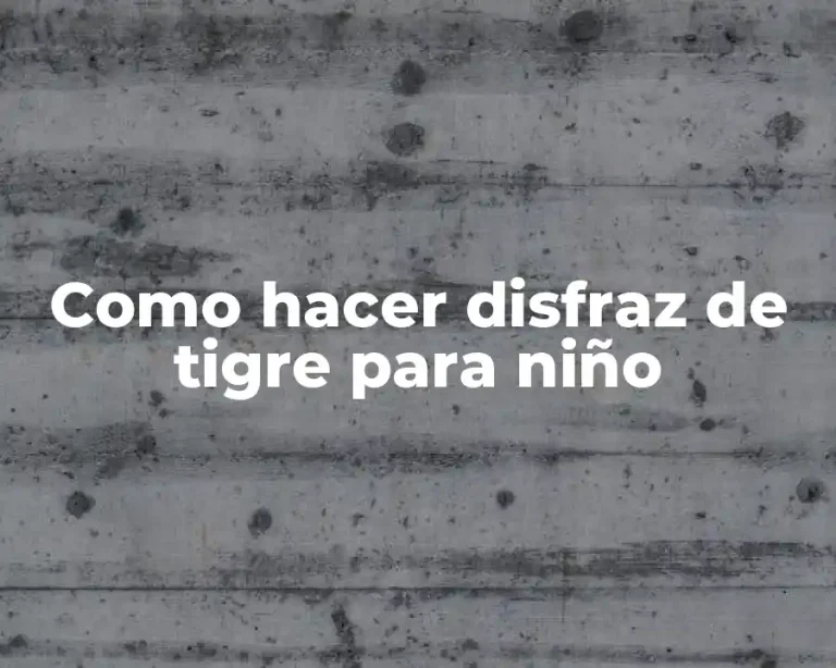 Como hacer disfraz de tigre para niño