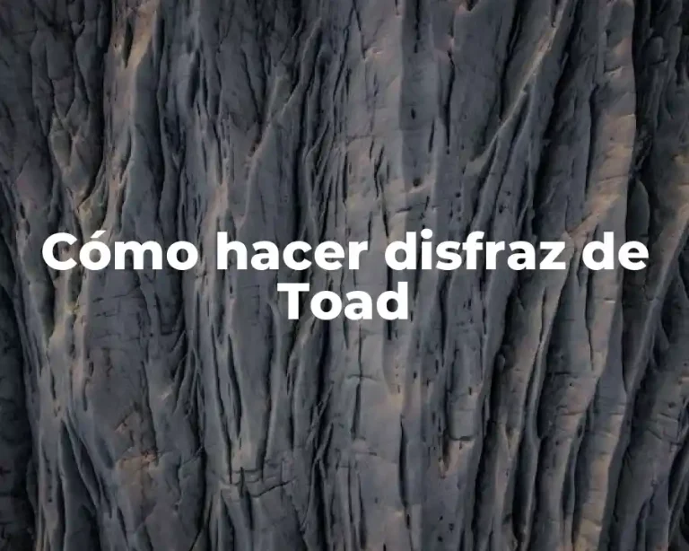 Cómo hacer disfraz de Toad