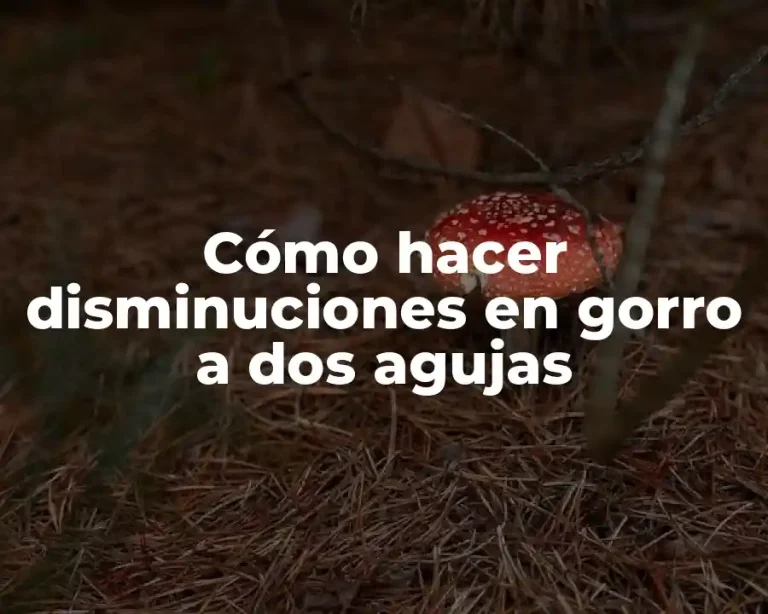 Cómo hacer disminuciones en gorro a dos agujas