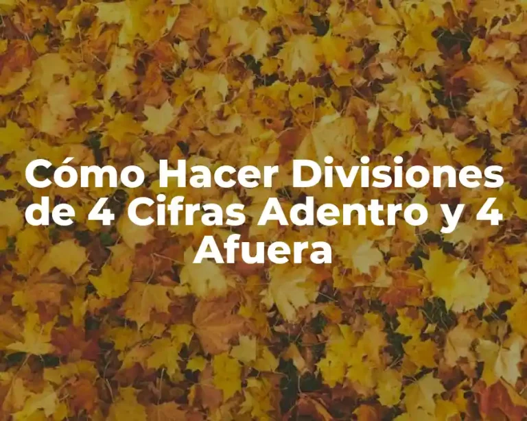 Cómo Hacer Divisiones de 4 Cifras Adentro y 4 Afuera