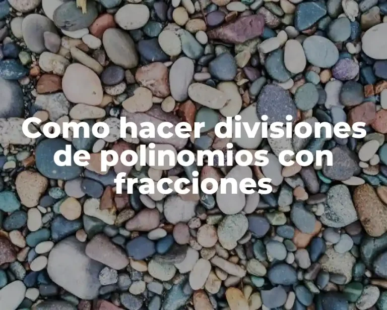 Como hacer divisiones de polinomios con fracciones