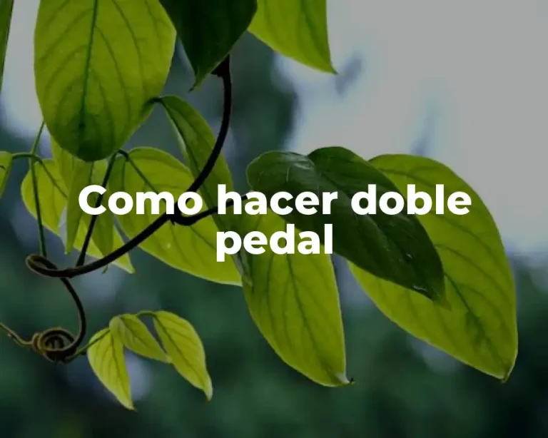 Como hacer doble pedal