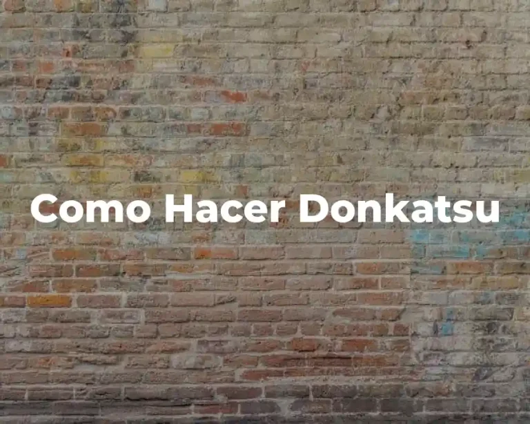 Como Hacer Donkatsu