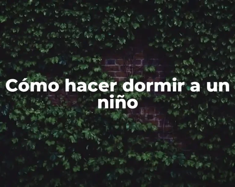 Cómo hacer dormir a un niño