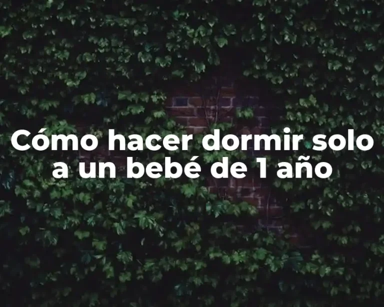 Cómo hacer dormir solo a un bebé de 1 año