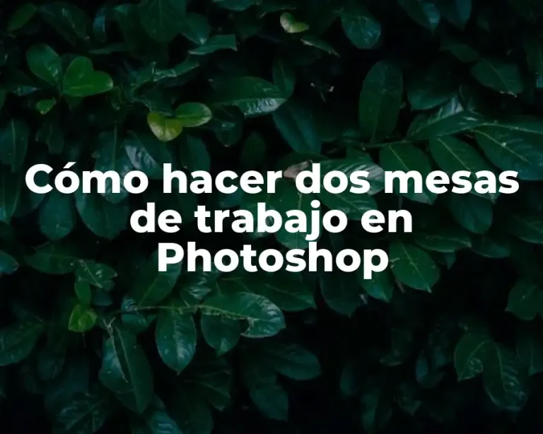 Cómo hacer dos mesas de trabajo en Photoshop