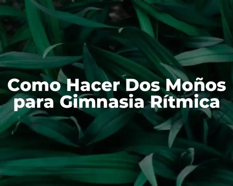 Como Hacer Dos Moños para Gimnasia Rítmica