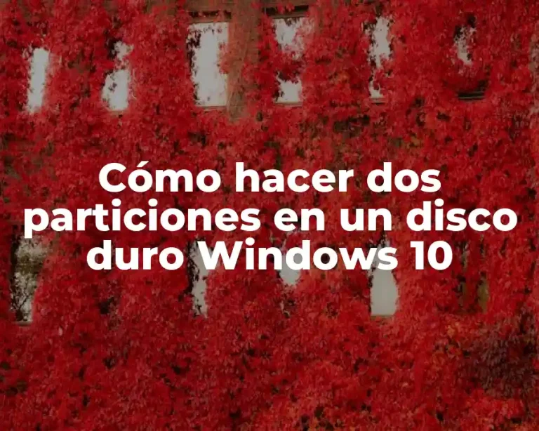 Cómo hacer dos particiones en un disco duro Windows 10