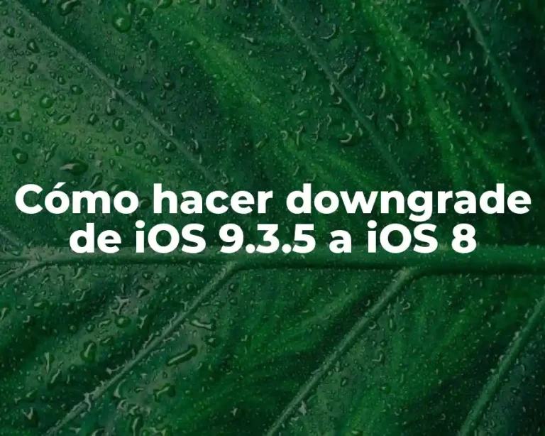 Cómo hacer downgrade de iOS 9.3.5 a iOS 8