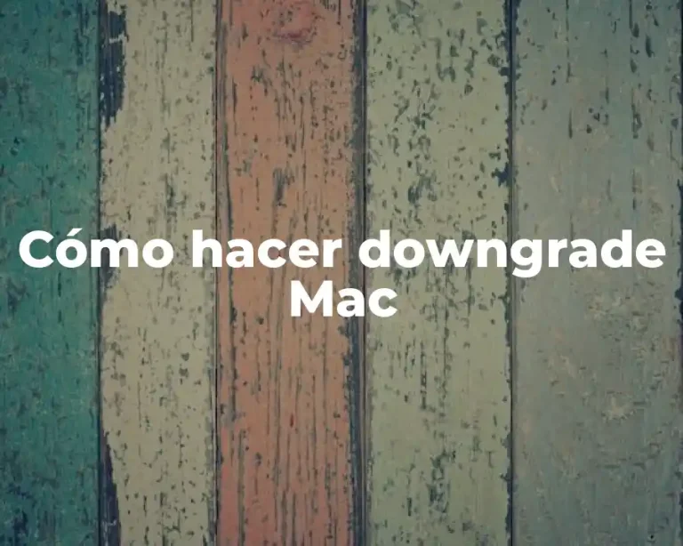 Cómo hacer downgrade Mac